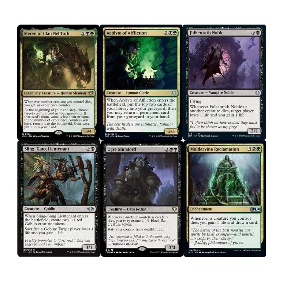 MTG Commander EDH Deck Meren of Clan Nel Toth 100 Magic Cards Custom Deck G/B NM